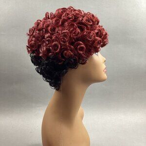 Chance Short Curly #DX Cinnamon Wine Dark Brown Synthetic Full Wig
